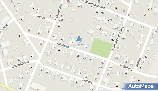 Wołów, Wileńska, 26, mapa Wołów