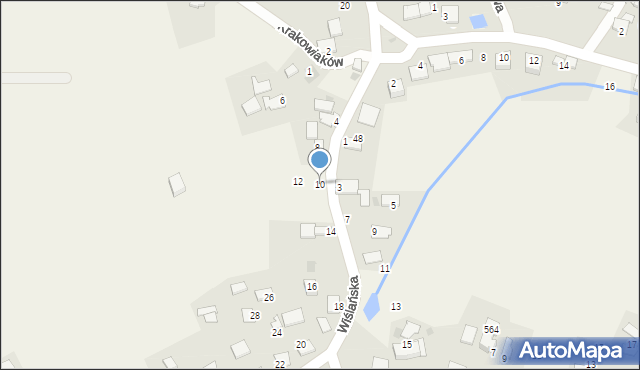 Wołowice, Wiślańska, 10, mapa Wołowice