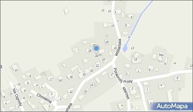 Wołowice, Wiślańska, 24, mapa Wołowice