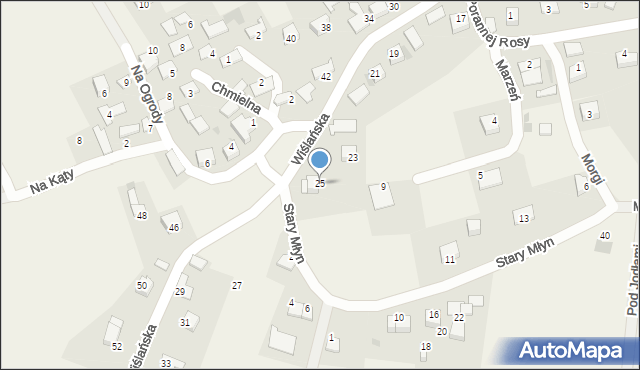 Wołowice, Wiślańska, 25, mapa Wołowice