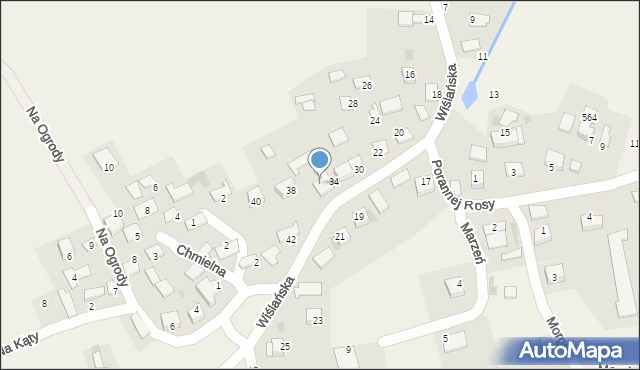 Wołowice, Wiślańska, 36, mapa Wołowice