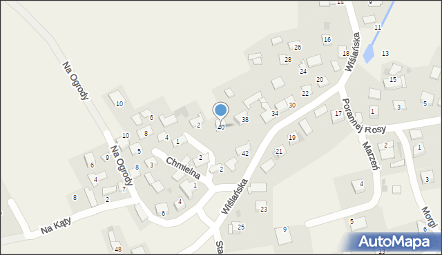 Wołowice, Wiślańska, 40, mapa Wołowice