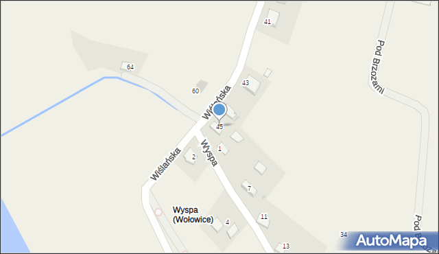 Wołowice, Wiślańska, 45, mapa Wołowice