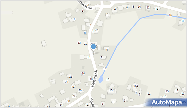 Wołowice, Wiślańska, 7, mapa Wołowice