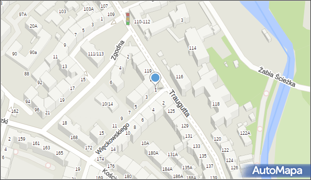 Wrocław, Więckowskiego Stanisława, 1, mapa Wrocławia