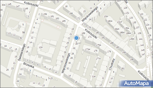 Wrocław, Więckowskiego Stanisława, 22, mapa Wrocławia