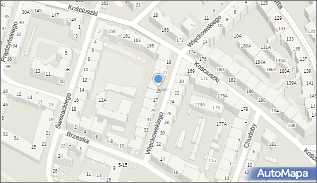 Wrocław, Więckowskiego Stanisława, 25, mapa Wrocławia