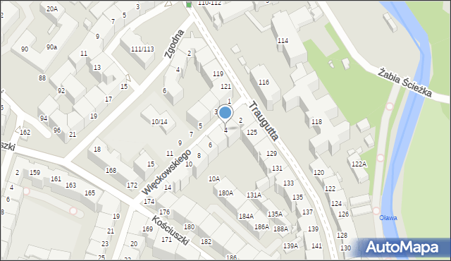 Wrocław, Więckowskiego Stanisława, 4, mapa Wrocławia