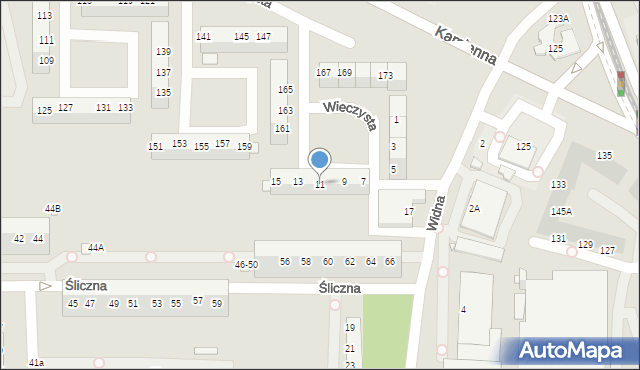 Wrocław, Widna, 11, mapa Wrocławia