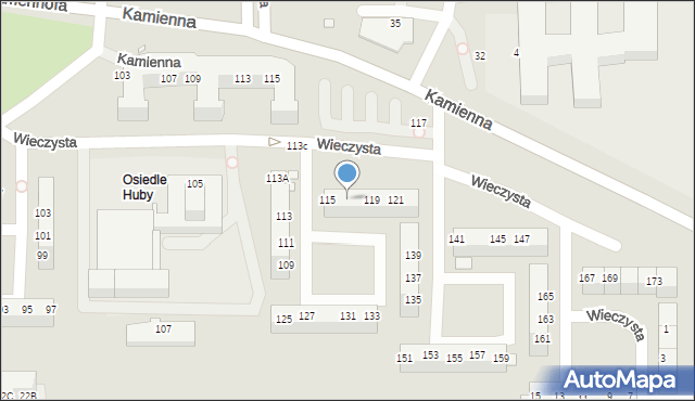 Wrocław, Wieczysta, 117, mapa Wrocławia