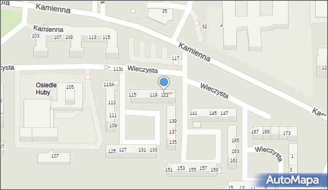 Wrocław, Wieczysta, 121, mapa Wrocławia