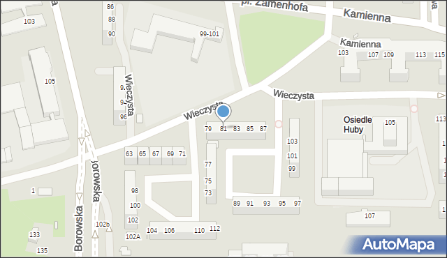 Wrocław, Wieczysta, 81, mapa Wrocławia