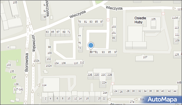 Wrocław, Wieczysta, 89, mapa Wrocławia