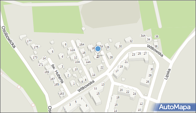 Wrocław, Witkowska, 20, mapa Wrocławia