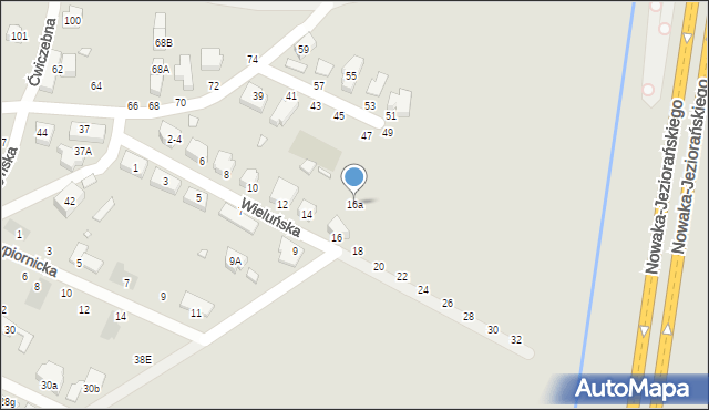 Wrocław, Wieluńska, 16a, mapa Wrocławia