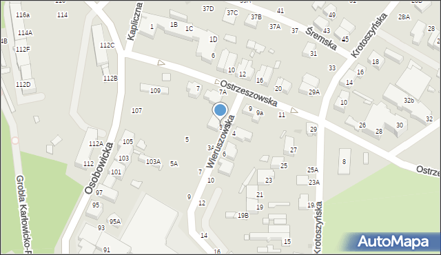 Wrocław, Wieruszowska, 3, mapa Wrocławia