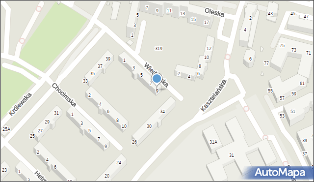 Wrocław, Wiedeńska, 9, mapa Wrocławia