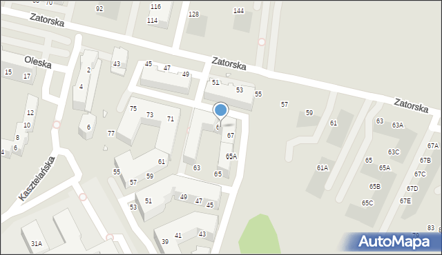 Wrocław, Wilanowska, 67A, mapa Wrocławia