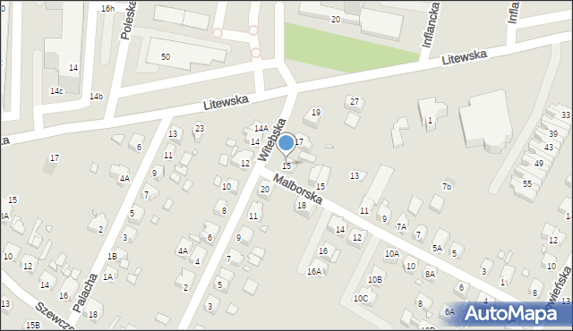 Wrocław, Witebska, 15, mapa Wrocławia