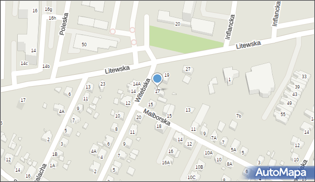 Wrocław, Witebska, 17, mapa Wrocławia