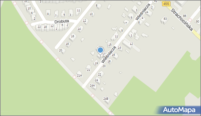 Wrocław, Wieśniacza, 17A, mapa Wrocławia