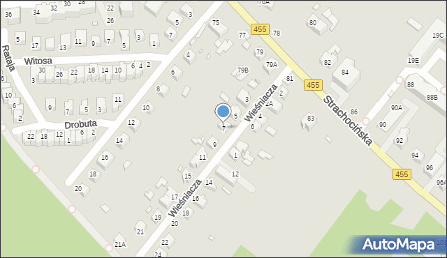 Wrocław, Wieśniacza, 7, mapa Wrocławia