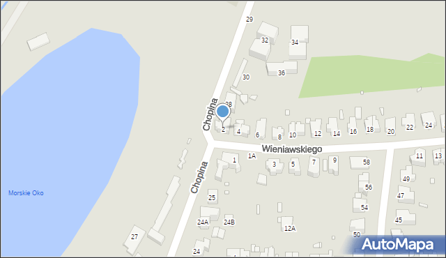 Wrocław, Wieniawskiego Henryka, 2, mapa Wrocławia