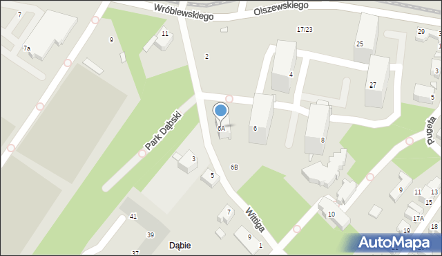Wrocław, Wittiga Edwarda, 6A, mapa Wrocławia