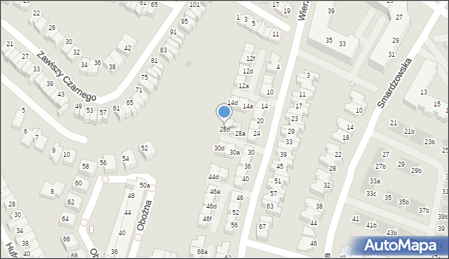 Wrocław, Wierzyńskiego Kazimierza, 28d, mapa Wrocławia