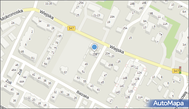 Wrocław, Wiejska, 22B, mapa Wrocławia