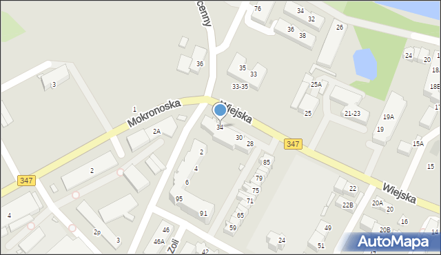 Wrocław, Wiejska, 34, mapa Wrocławia