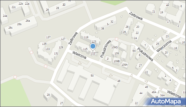 Wrocław, Wietrzna, 111, mapa Wrocławia