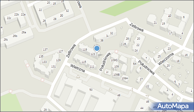 Wrocław, Wietrzna, 125, mapa Wrocławia