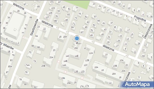Wrocław, Wietrzna, 16b, mapa Wrocławia