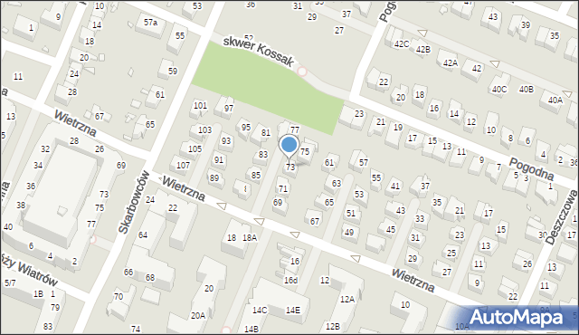 Wrocław, Wietrzna, 73, mapa Wrocławia