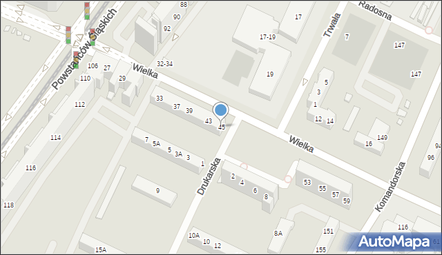 Wrocław, Wielka, 45, mapa Wrocławia