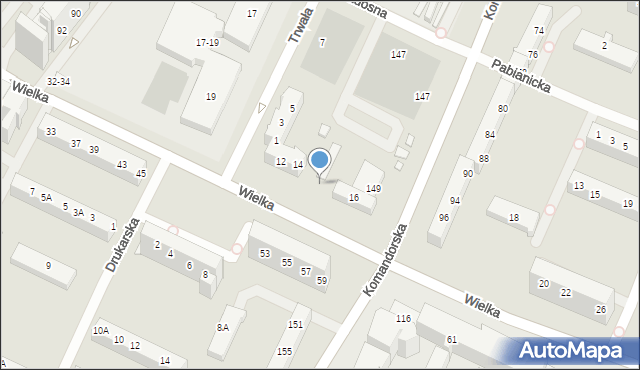 Wrocław, Wielka, 16a, mapa Wrocławia