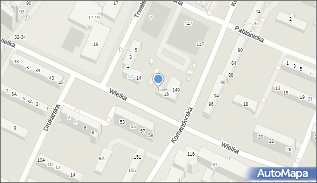 Wrocław, Wielka, 16b, mapa Wrocławia