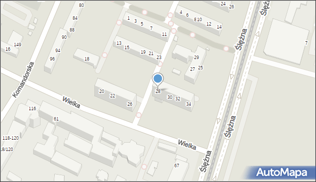 Wrocław, Wielka, 28, mapa Wrocławia