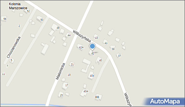 Wrocław, Wilkszyńska, 42, mapa Wrocławia