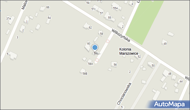 Wrocław, Wilkszyńska, 58d, mapa Wrocławia