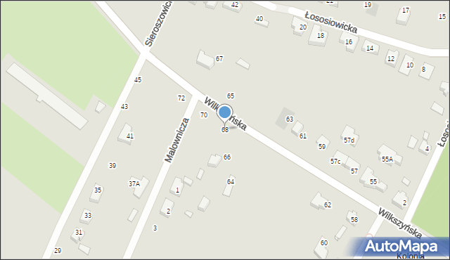 Wrocław, Wilkszyńska, 68, mapa Wrocławia