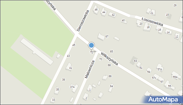 Wrocław, Wilkszyńska, 72, mapa Wrocławia