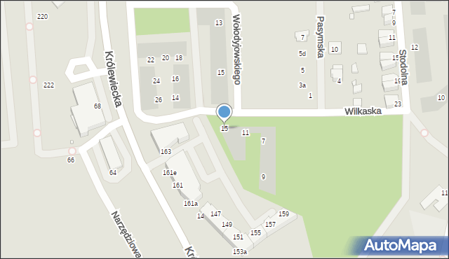 Wrocław, Wilkaska, 15, mapa Wrocławia