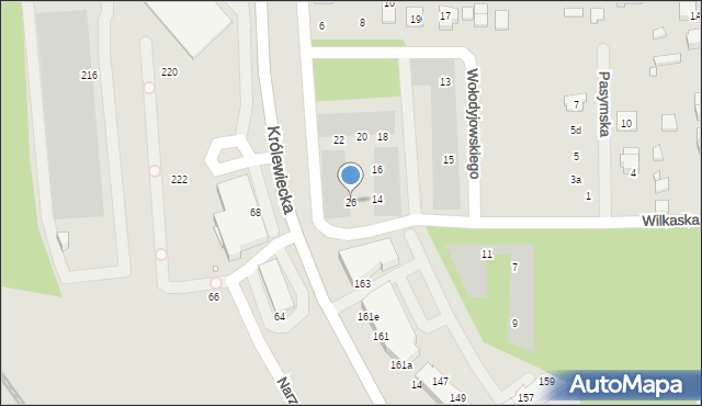 Wrocław, Wilkaska, 26, mapa Wrocławia