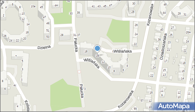 Wrocław, Wiślańska, 14, mapa Wrocławia