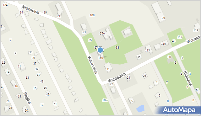 Wrząca, Wiejska, 110, mapa Wrząca
