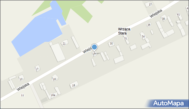 Wrząca, Wiejska, 27, mapa Wrząca