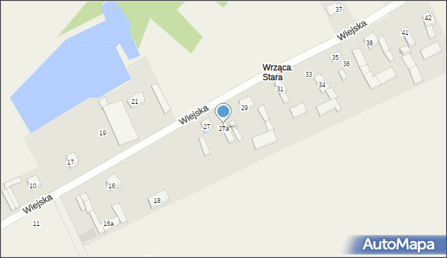 Wrząca, Wiejska, 27a, mapa Wrząca