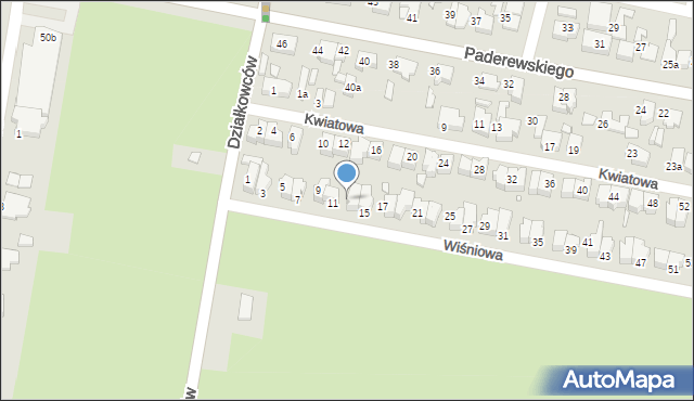 Września, Wiśniowa, 13, mapa Wrześni